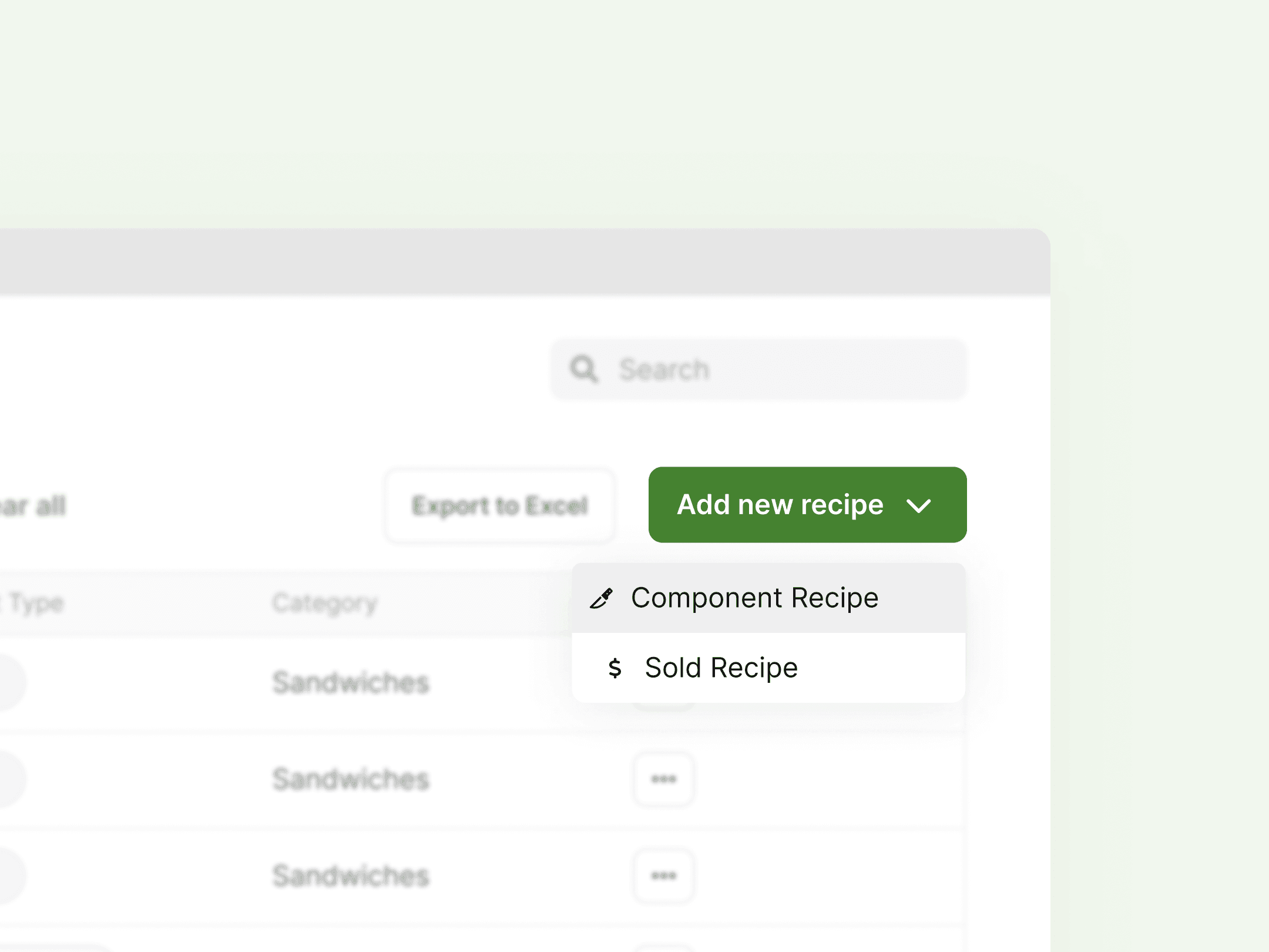 Create, edit, and manage recipes